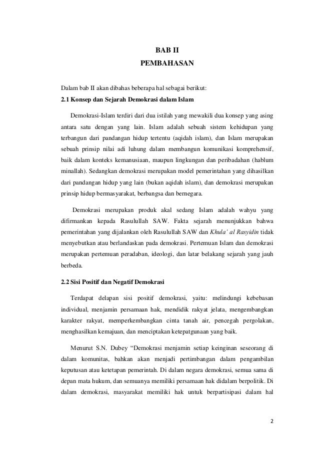 Makalah Pkn Tentang Demokrasi Islam Dan Barat