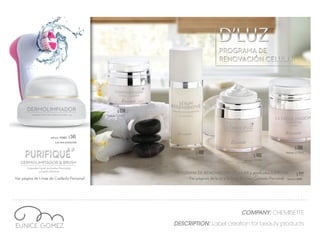 1 2
COMPANY: CHEMISETTE
DESCRIPTION: Label creation for beauty products
 