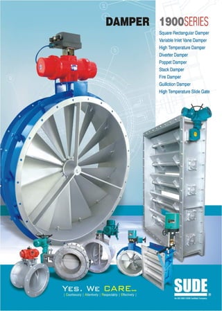 1900 series damper with electrical and pneumatic actuator