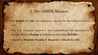 American Colonization Period in the Philippines (1901-1935) | PPTX