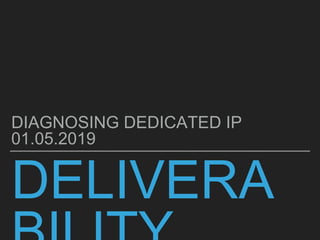 DELIVERA
DIAGNOSING DEDICATED IP
01.05.2019
 