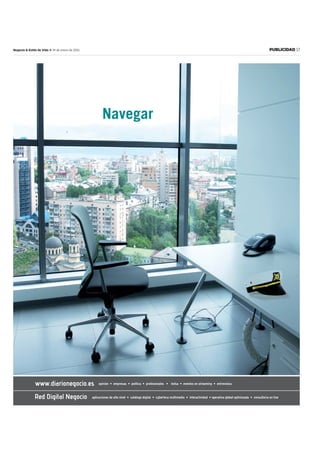 16 EMPRESASBOLSA                   19 de enero de 2011   Negocio  Estilo de Vida



                         EN BREVE

                         Farmacia



Crisis



J. P. R.
jpramirez@neg-ocio.com




                                                               E.P.



                                                   Turismo




                                       EFE



                         Farmacia




9.000 millones más




                                                                           EFE
 