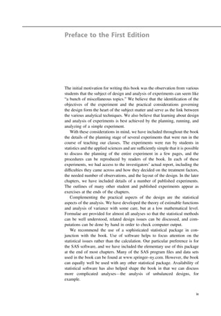 Design and Analysis of Experiments 2nd Edition Angela Dean | PDF
