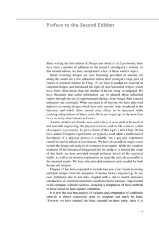 Design and Analysis of Experiments 2nd Edition Angela Dean | PDF