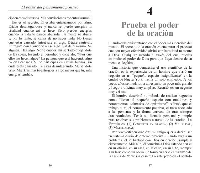 El Poder Del Pensamiento Positivo Pdf Norman Vincent Peale