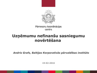 Uzņēmumu nefinanšu sasniegumu
novērtēšana
19-02-2016
Andris Grafs, Baltijas Korporatīvās pārvaldības institūts
 