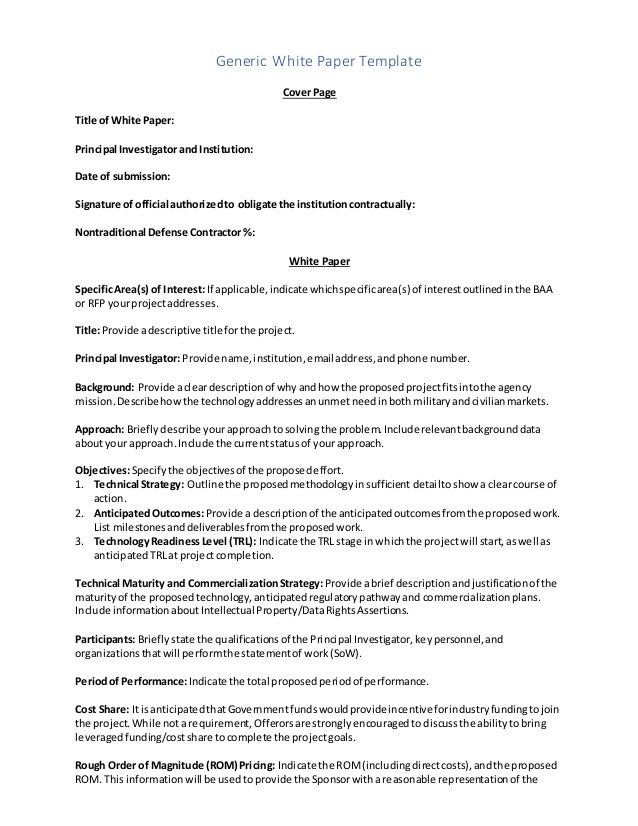 White Paper Report Template