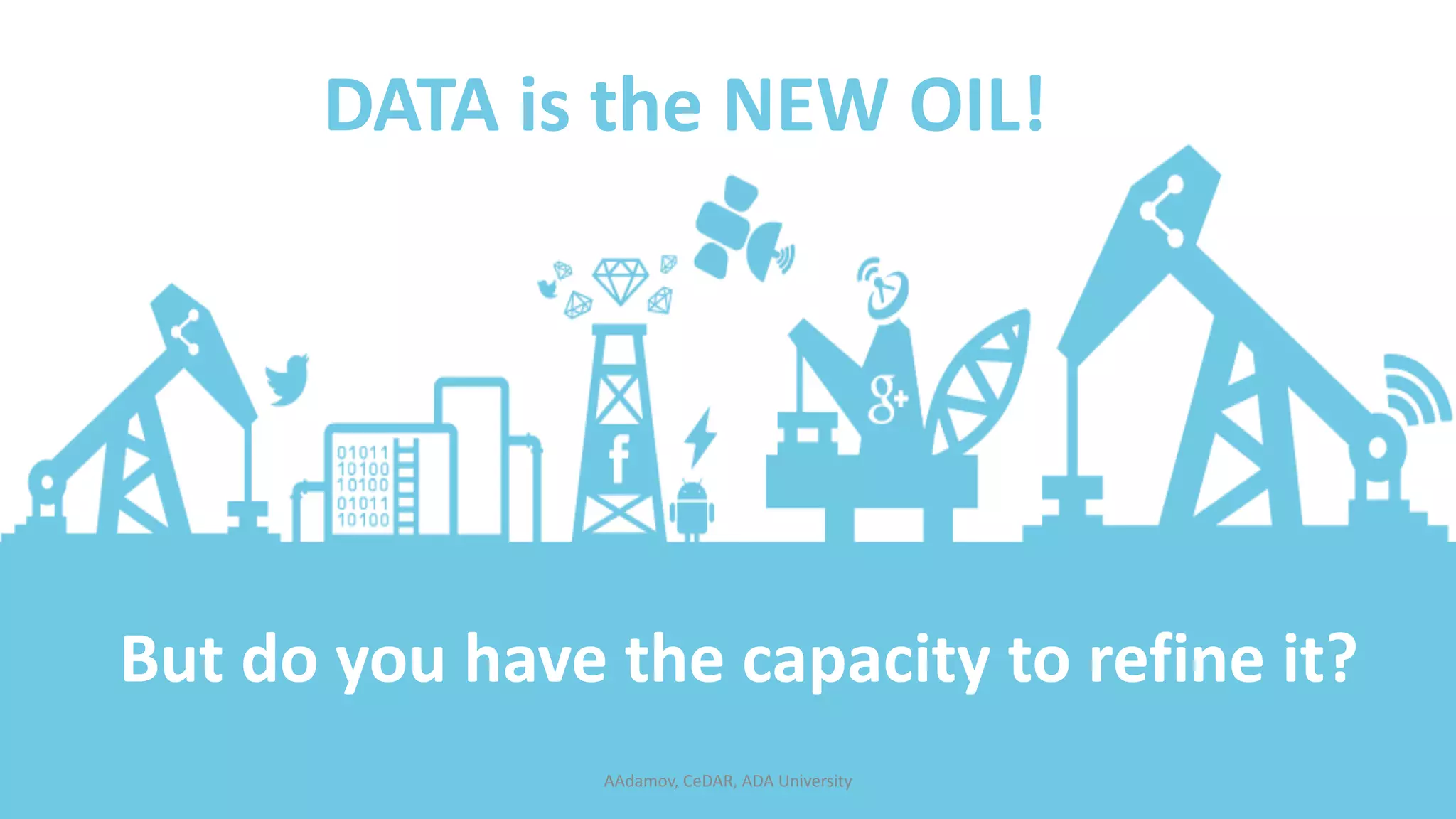 But do you have the capacity to refine it? DATA is the NEW OIL! AAdamov, CeDAR, ADA University 