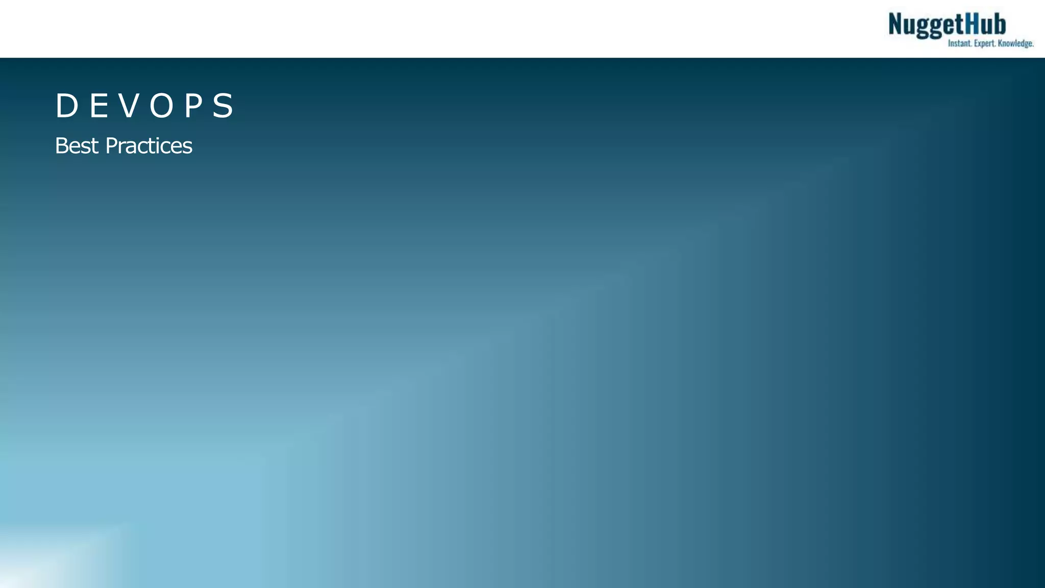 1NuggetHub 2019. All rights reserved |
Best Practices
D E V O P S
 