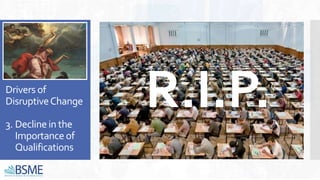 Drivers of
DisruptiveChange
3. Declinein the
Importance of
Qualifications
R.I.P.
 