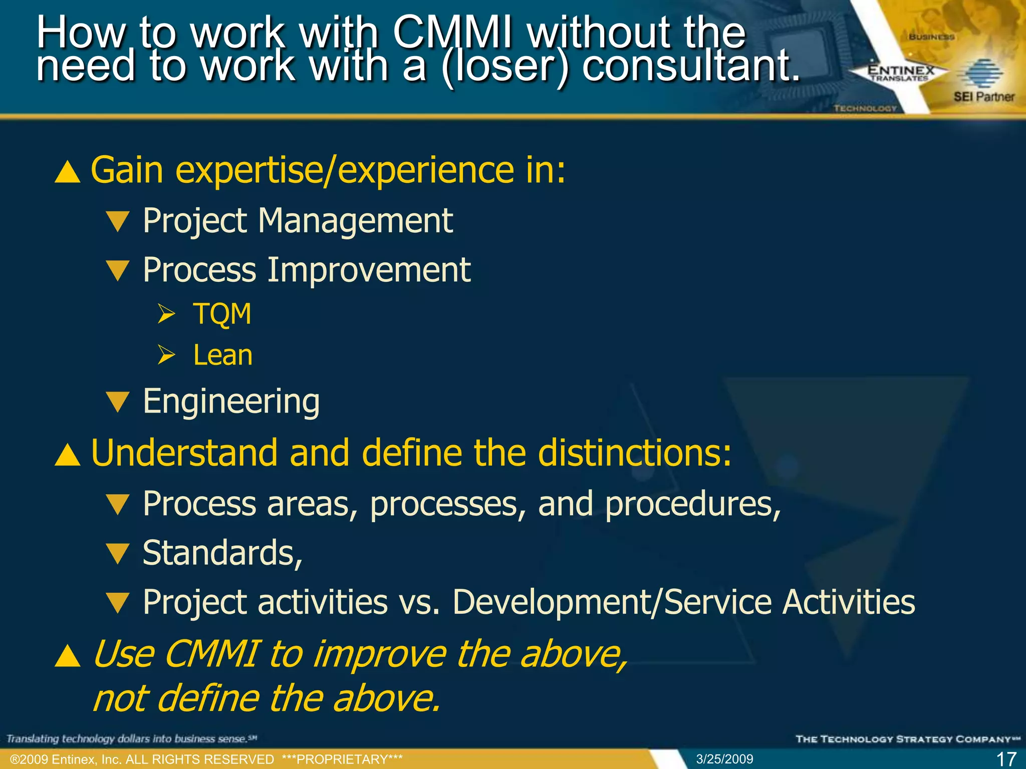CMMI Guide to the Perplexed