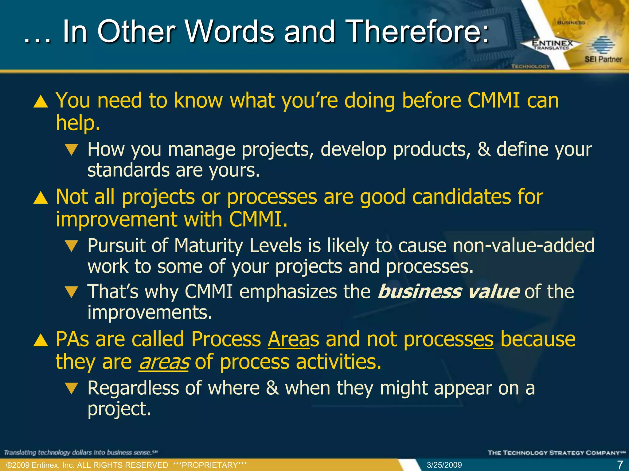 CMMI Guide to the Perplexed
