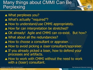 CMMI Guide to the Perplexed