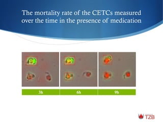 The mortality rate of the CETCs measured
over the time in the presence of medication
3h 6h 9h
 