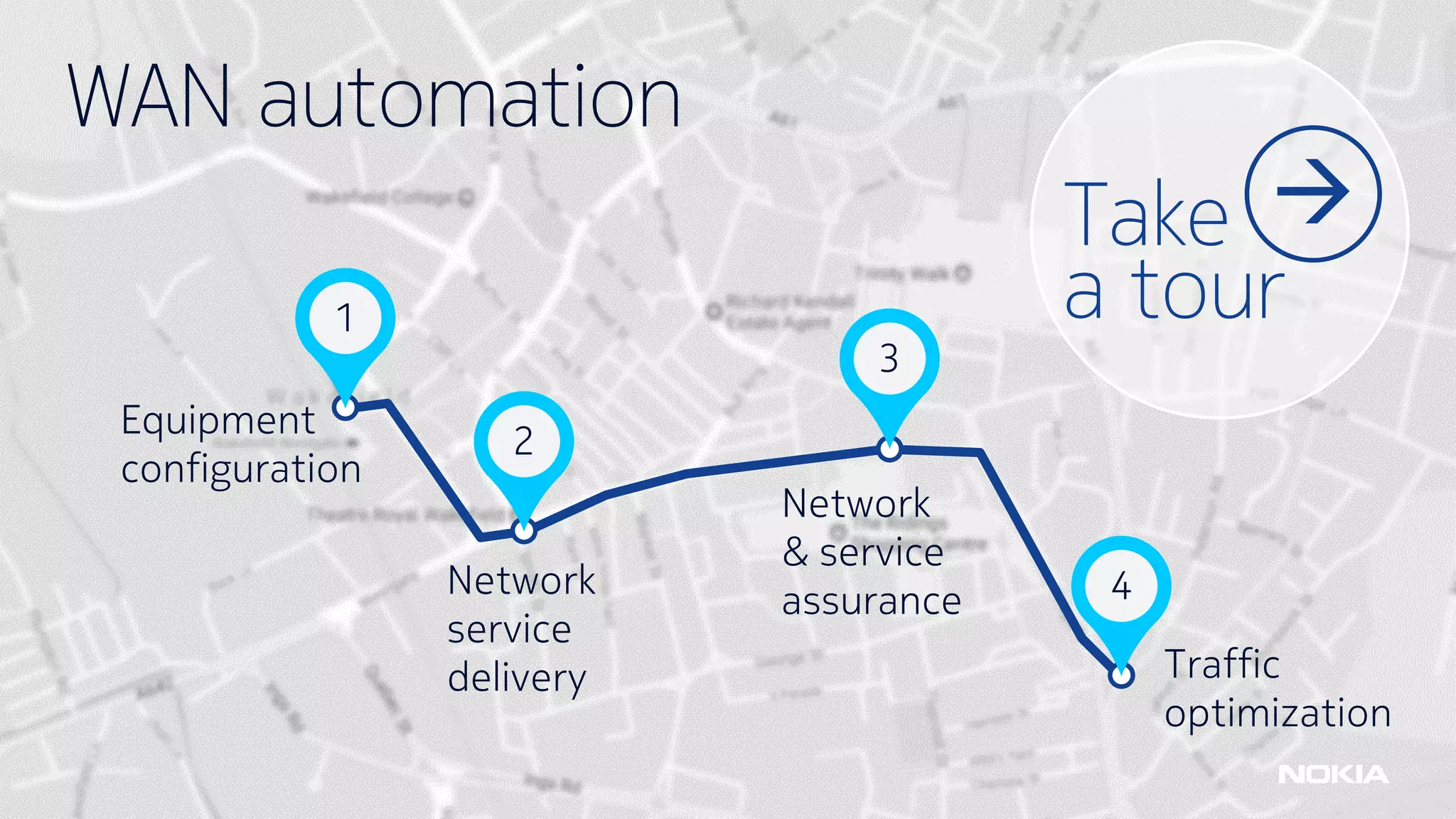 68 © Nokia 2018
WAN automation
Equipment
configuration
1
Network
service
delivery
2
Network
& service
assurance
Traffic
optimization
4
→Take
a tour
3
 