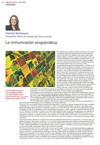 La comunicación programática- Carmen Sotomayor en La Publicidad