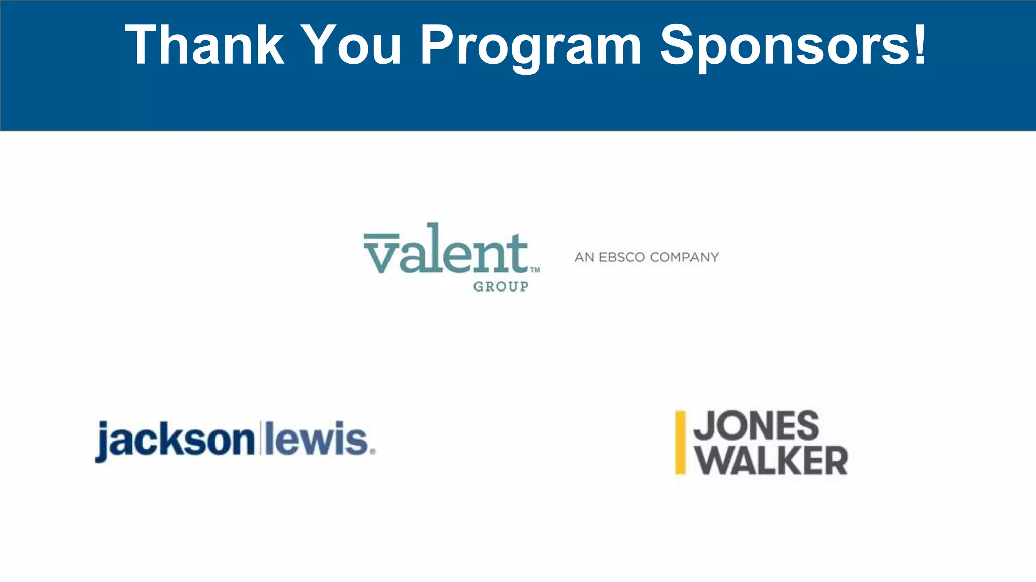 Thank You Program Sponsors!