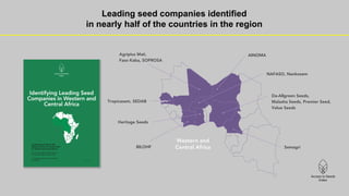 Leading seed companies identified
in nearly half of the countries in the region
 