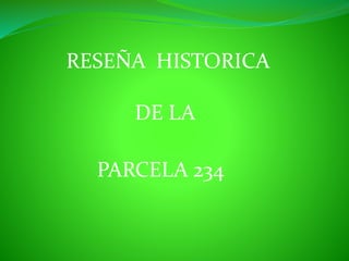 RESEÑA HISTORICA
DE LA
PARCELA 234
 