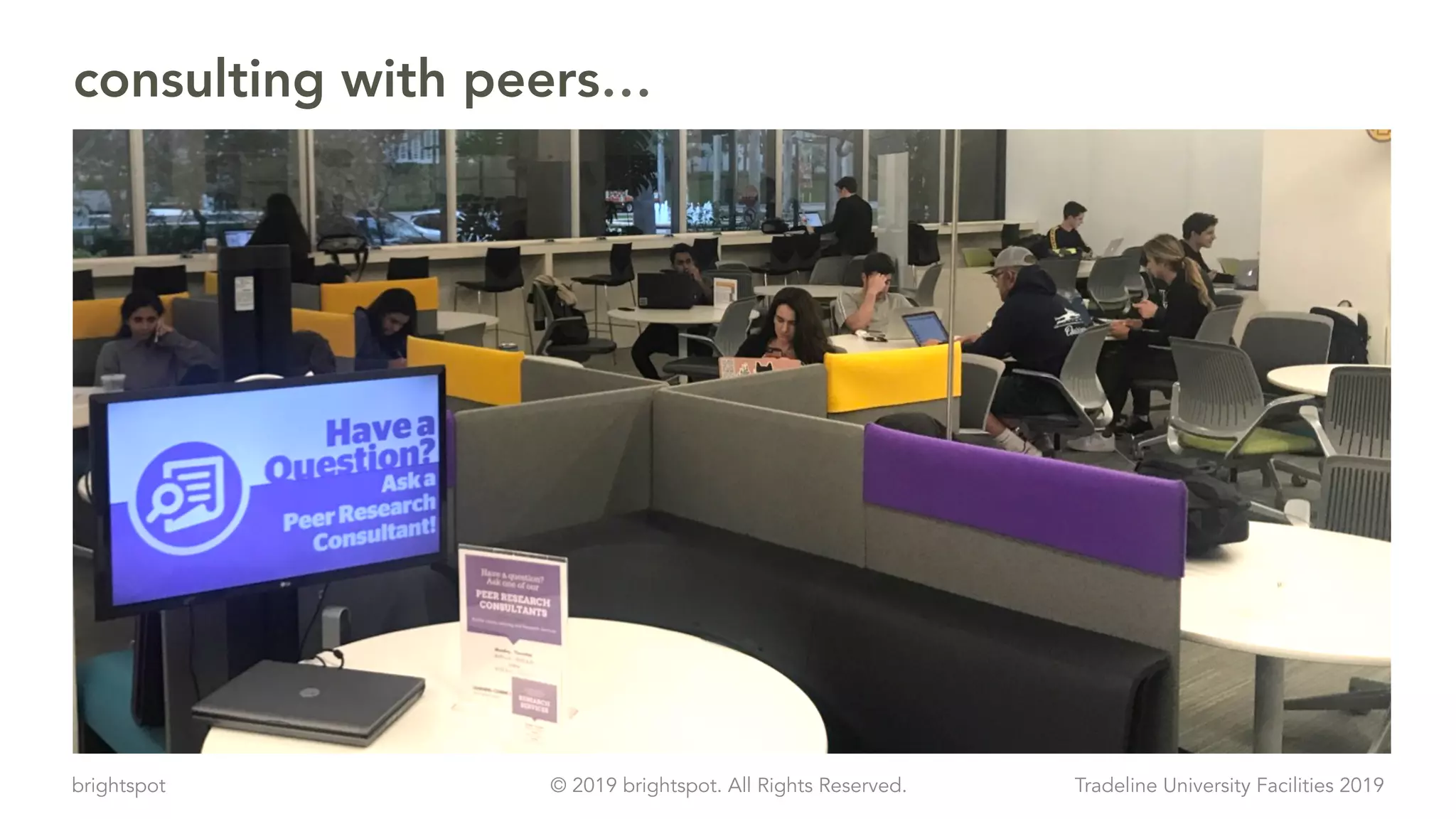 brightspot Tradeline University Facilities 2019© 2019 brightspot. All Rights Reserved.
consulting with peers…
 