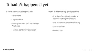 PROJECT NAME
It hadn’t happened yet:
5
• The rise of social ads (and the
decrease of organic reach)
• The rise of inﬂuence...