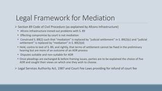 Mediation Code Mediation in India: Need for a Legislation? | PPTX