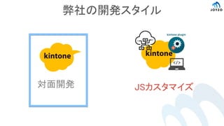 弊社の開発スタイル
対面開発 JSカスタマイズ
 