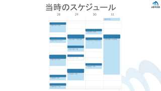 当時のスケジュール
 