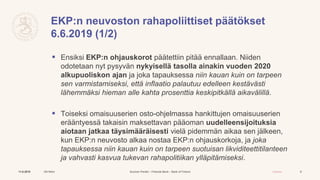 Suomen Pankin pääjohtaja Olli Rehn: Euroalueen rahoitusolot säilyvät kasvua tukevana – Suomen julkista taloutta syytä vahvistaa