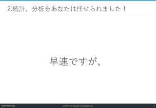© 2019 Core Concept Technologies Inc.
早速ですが、
2.統計、分析をあなたは任せられました！
3CONFIDENTIAL
 