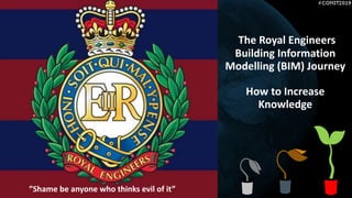 The Royal Engineers
Building Information
Modelling (BIM) Journey
How to Increase
Knowledge
Shame be anyone who thinks evil of it
 