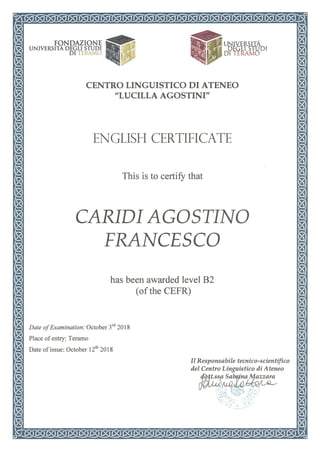 B2 Certificate