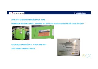 2016-2017 EFICIENCIA ENERGÉTICA IDAE
INVERSIÓN MÁQUINA ENGEL 3550/400 267.000 euros subvencionada 49.500 euros 28/7/2017
32
EFICIENCIA ENERGÉTICA ICAEN 2006-2015
AUDITORIES ENERGÈTIQUES
 