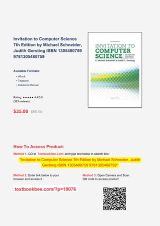 Invitation to Computer Science 7th Edition by Michael Schneider and ...