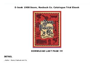 E-book 1908 Sears, Roebuck Co. Catalogue Trial Ebook
DONWLOAD LAST PAGE !!!!
DETAIL
Download Here https://kpf.realfiedbook.com/?book=1632206862 A century ago Sears, Roebuck & Co was like Amazon and Walmart combined. If you needed something, clothing, furniture, jewelry, kitchen utensils, and more, you bought mail order. This facsimile offers a unique peek into the America of 1908, fascinating for historians, designers, screenwriters, antique dealers, and more.The Sears, Roebuck & Co. catalog was the Amazon.com of its day, giving American families across the country access to thousands of items from clothing and furniture to buggies and hair tonic. Whether they could buy it or not, people would pour over the massive volume that represented an icon in American retail. The 1908 Sears, Roebuck & Co. Catalogue offers an amazing look at life in early twentieth-century America.Sears, Roebuck & Co. have defined and innovated American retail for years, As the company grew from humble beginnings, its catalog selection exploded to include almost every item a home would need:Work clothesDress clothesPianos and other musical instrumentsFishing and hunting gearCookwareFurnitureBeddingWall artAnd much much moreWith merchandise ranging from ordinary to fantastical (and almost all of it priced at the pennies-on-the-dollar rate of the time), browsing through this vintage collection is fun, inspiring, and educational. Read Online PDF 1908 Sears, Roebuck Co. Catalogue, Read PDF 1908 Sears, Roebuck Co. Catalogue, Download Full PDF 1908 Sears, Roebuck Co. Catalogue, Download PDF and EPUB 1908 Sears, Roebuck Co. Catalogue, Read PDF ePub Mobi 1908 Sears, Roebuck Co. Catalogue, Reading PDF 1908 Sears, Roebuck Co. Catalogue, Read Book PDF 1908 Sears, Roebuck Co. Catalogue, Read online 1908 Sears, Roebuck Co. Catalogue, Read 1908 Sears, Roebuck Co. Catalogue Sears, Roebuck and Co. pdf, Read Sears, Roebuck and Co. epub 1908 Sears, Roebuck Co. Catalogue, Download pdf Sears, Roebuck and Co. 1908 Sears, Roebuck Co. Catalogue, Download
Sears, Roebuck and Co. ebook 1908 Sears, Roebuck Co. Catalogue, Read pdf 1908 Sears, Roebuck Co. Catalogue, 1908 Sears, Roebuck Co. Catalogue Online Download Best Book Online 1908 Sears, Roebuck Co. Catalogue, Read Online 1908 Sears, Roebuck Co. Catalogue Book, Download Online 1908 Sears, Roebuck Co. Catalogue E-Books, Read 1908 Sears, Roebuck Co. Catalogue Online, Read Best Book 1908 Sears, Roebuck Co. Catalogue Online, Download 1908 Sears, Roebuck Co. Catalogue Books Online Read 1908 Sears, Roebuck Co. Catalogue Full Collection, Read 1908 Sears, Roebuck Co. Catalogue Book, Download 1908 Sears, Roebuck Co. Catalogue Ebook 1908 Sears, Roebuck Co. Catalogue PDF Read online, 1908 Sears, Roebuck Co. Catalogue pdf Download online, 1908 Sears, Roebuck Co. Catalogue Download, Download 1908 Sears, Roebuck Co. Catalogue Full PDF, Download 1908 Sears, Roebuck Co. Catalogue PDF Online, Download 1908 Sears, Roebuck Co. Catalogue Books Online, Download 1908 Sears, Roebuck Co. Catalogue Full Popular PDF, PDF 1908 Sears, Roebuck Co. Catalogue Read Book PDF 1908 Sears, Roebuck Co. Catalogue, Download online PDF 1908 Sears, Roebuck Co. Catalogue, Download Best Book 1908 Sears, Roebuck Co. Catalogue, Download PDF 1908 Sears, Roebuck Co. Catalogue Collection, Download PDF 1908 Sears, Roebuck Co. Catalogue Full Online, Read Best Book Online 1908 Sears, Roebuck Co. Catalogue, Read 1908 Sears, Roebuck Co. Catalogue PDF files
Author : Sears, Roebuck and Co.q
 