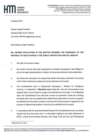 Public Protector Form.pdf Letter to the DJP regarding the public protector's record | PDF