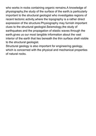Application of structural geology to the solution of engineering ...