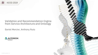 0 / 25© 2019 Autodesk, Inc.
Validation and Recommendation Engine
from Service Architecture and Ontology
Daniel Mercier, Anthony Ruto
 