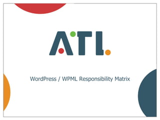 WordPress / WPML Responsibility Matrix
 