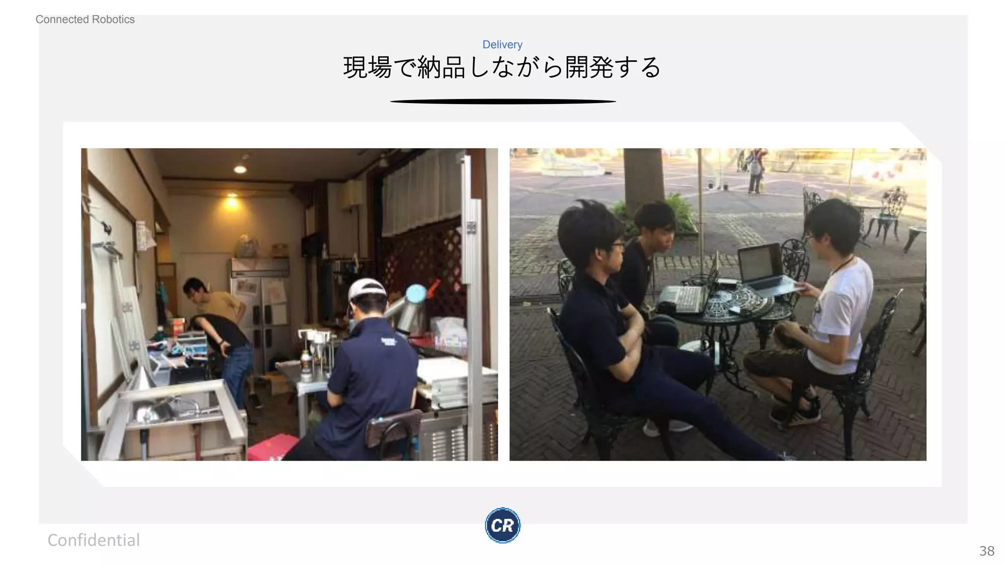 Connected Robotics
現場で納品しながら開発する
Delivery
Confidential
38
 