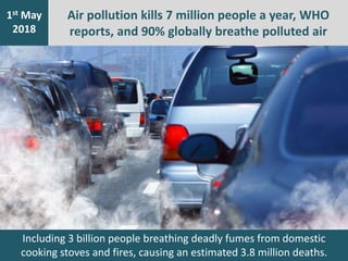 Including 3 billion people breathing deadly fumes from domestic
cooking stoves and fires, causing an estimated 3.8 million...