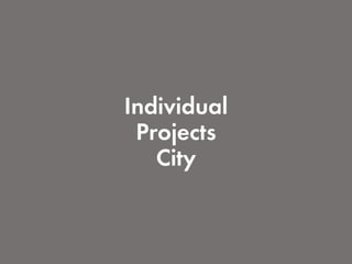 Individual
Projects
City
 