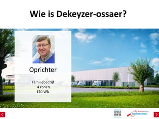 Wie is Dekeyzer-ossaer?
Oprichter
Familiebedrijf
4 zonen
120 WN
 