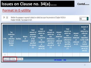26
Format in E-utility
Issues on Clause no. 34(a)…… Contd….
 