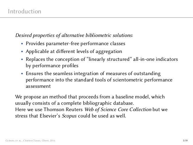 Glanzel Citation Classes A Novel Indicator Base To Classify Scienti