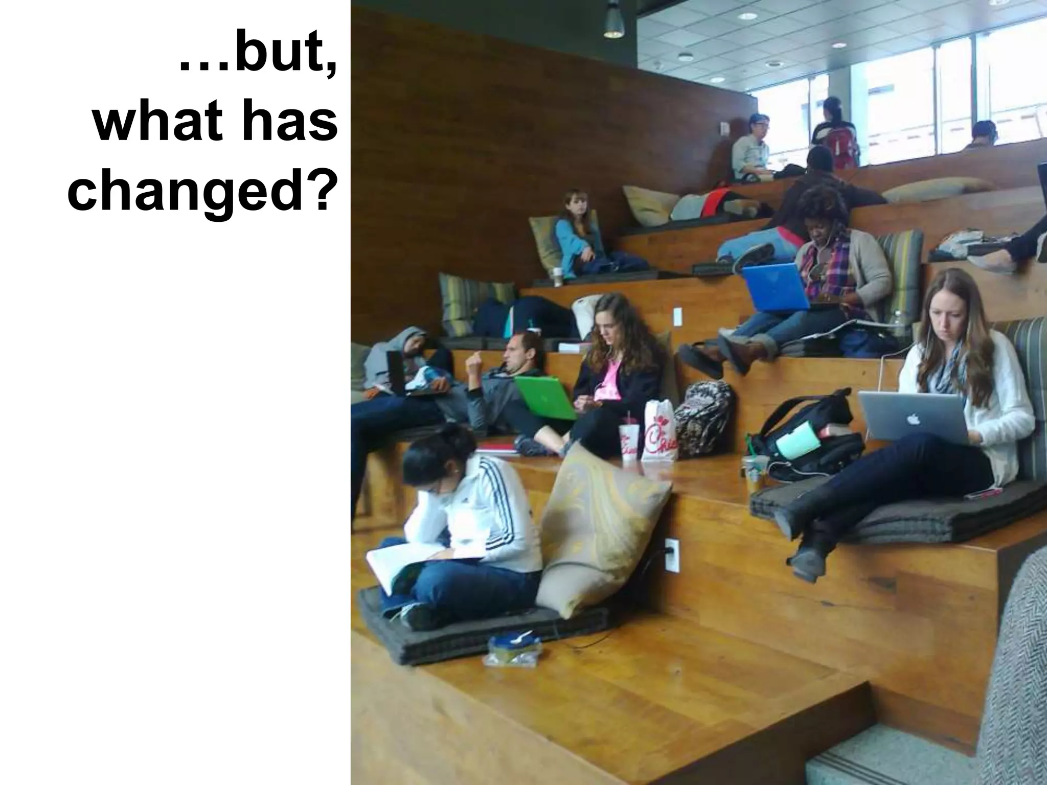 …but,
what has
changed?
 