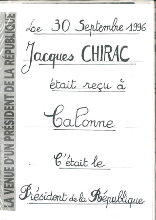 Visite de Jacques Chirac à Calonne-Ricouart (30 septembre 1996)