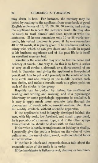 Vocation Example Sentence 1909 parsons choosing vocation | PDF