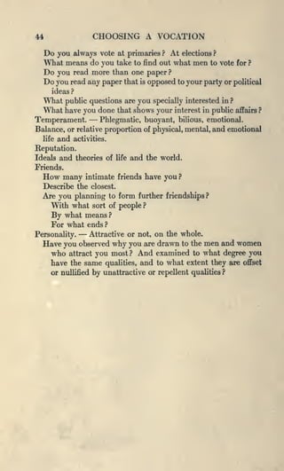 Vocation Paper Examples 1909 parsons choosing vocation | PDF