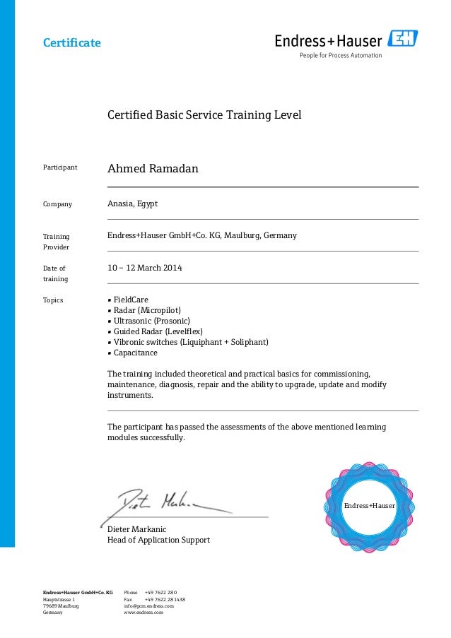 Certificates